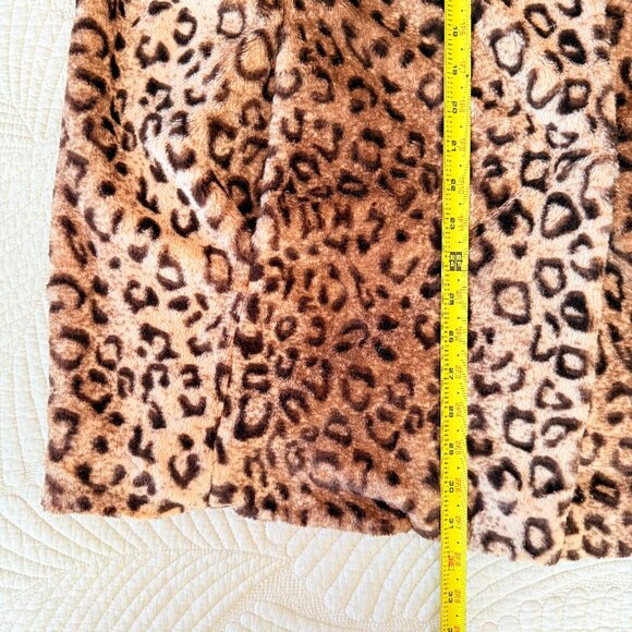 Vintage Y2k Leopard Faux Fur Statement Coat by Cato Size XL - Picture 11 of 11